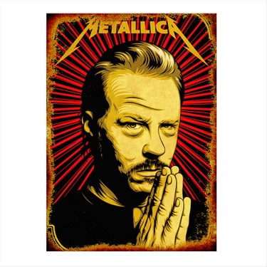 Tablomega Ahsap Tablo Metallica James Hetfield Fiyati