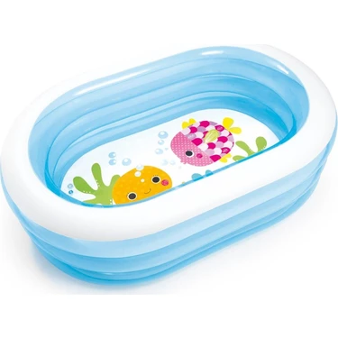 intex İntex Şeffaf Oval Havuz 163 x 107 x 46 cm 0,38 mm Kaliteli Vinil Malzemeden Eğlenceli Yaz