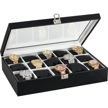 15 Li Diamond Siyah Deri Ahsap Uzeri Cam Saat Kutusu Fiyati 15 Li Diamond Siyah Deri Ahsap Uzeri Cam Saat Kutusu Fiyati
