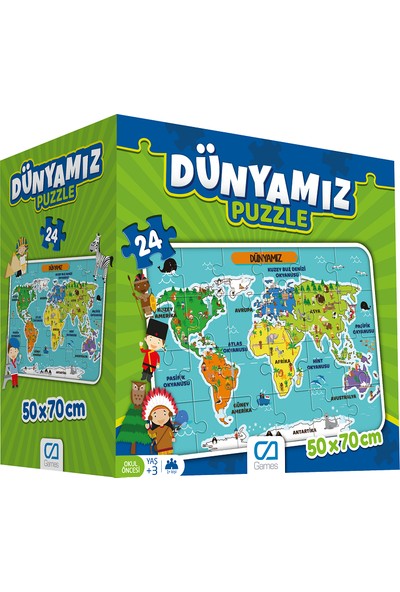 Ca Games 24 Parça Dünyamiz Maxi Boy Eğitici Puzzle - 5025