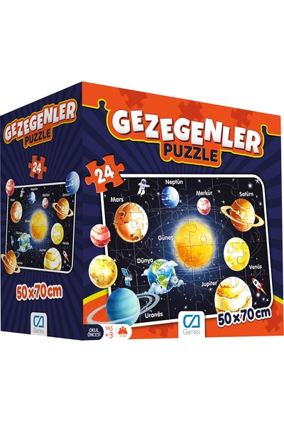 Ca Games 24 Parça Gezegenler Maxi Boy Eğitici Puzzle - 5026