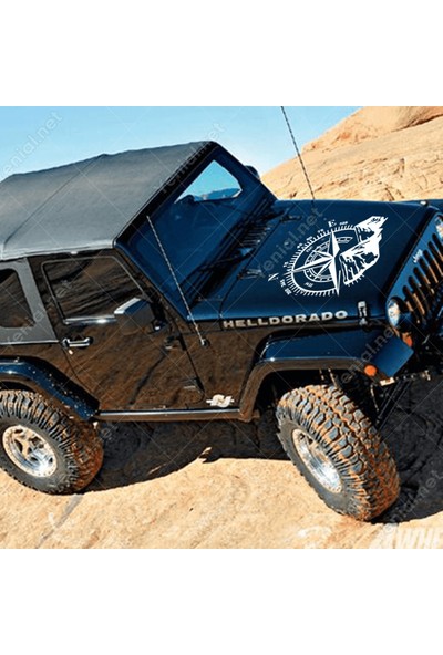 New Jargon Pusula Dağ Off Road Oto Sticker 45 x 36 cm