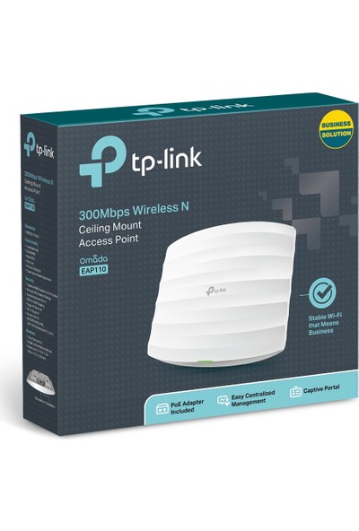 TP-LINK EAP110 300Mbps Wireless N Tavan Montajlı Merkezi Wi-Fi yönetimli Access Point