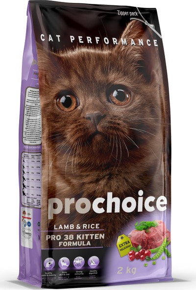 Prochoice Pro 38 Kuzulu Pirinçli Yavru Kedi Kuru Mama 2Kg