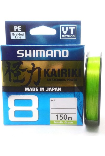 Shimano Kairiki PE Mantis Green 8 Örgü İp Olta Misinası 150Mt