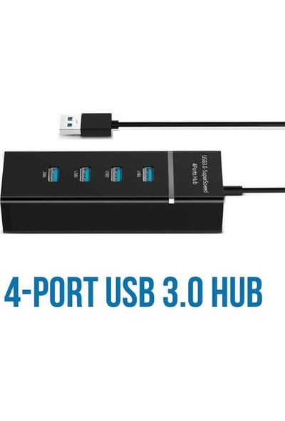 Appa 4 Port Hub USB 3.0 Çoğaltıcı Çoklayıcı Si̇yah PG-288 1.2 METRE