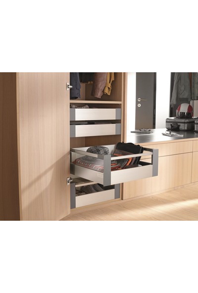 Blum Tandembox Antaro İç Çekmece Rayı, Yüksek Bordürlü, Gri 45 Cm