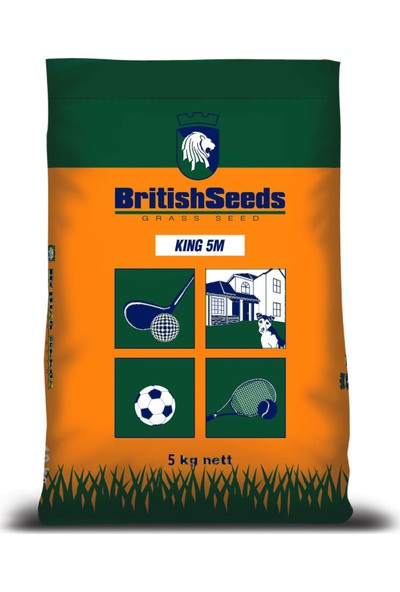 British Seeds, Kıng 5M (5'Li Karışım Çim Tohumu) 5Kg