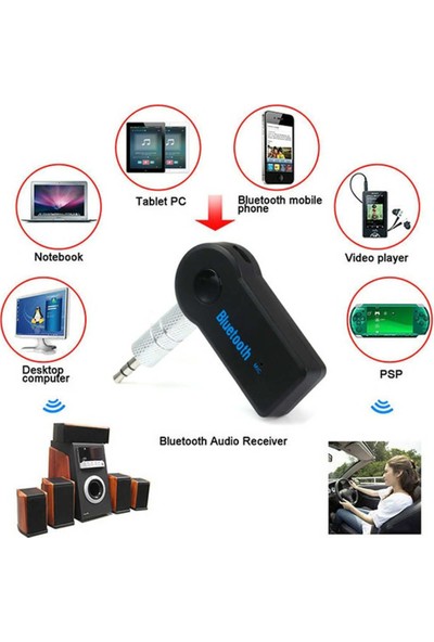 Bluetooth Aux Araç Kiti Telefon Görüşmesi ve Müzik Dinleme