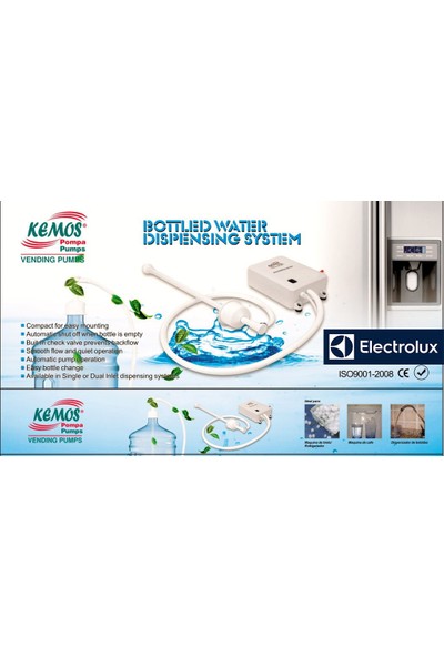 Kemos Electrolux Flojet Buzdolabı, Sebil ve Su Pompası (Bottled Water Dispensing System)