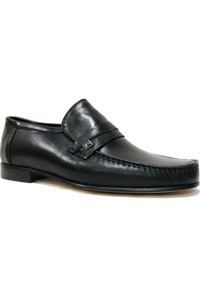 Ramiz Rok 027 Siyah Bağcıksız Kösele Erkek Ayakkabı