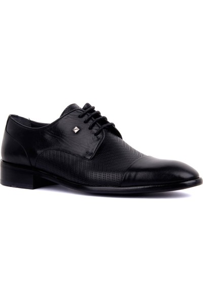 Sail Laker's Fosco Siyah Deri Erkek Klasik Ayakkabı