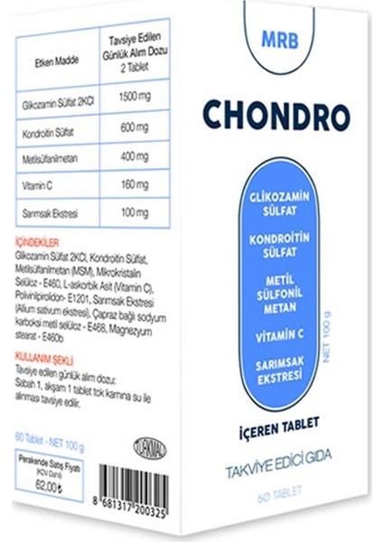 Chondro Glukosamin & Kondroitin & Msm 60 Tablet