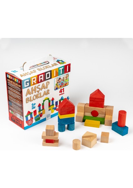 Graditi Renkli 41 Parça Ahşap Bloklar CA.10010
