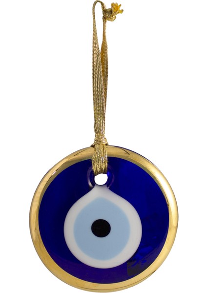 Altın Yaldız Kaplamalı Cam Nazarlık Duvar Süsü