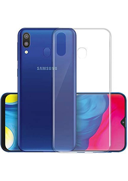 Samsung Galaxy M10 Şeffaf Esnek Silikon Kılıf Kamera Korumalı + Temperli Cam fiyatları