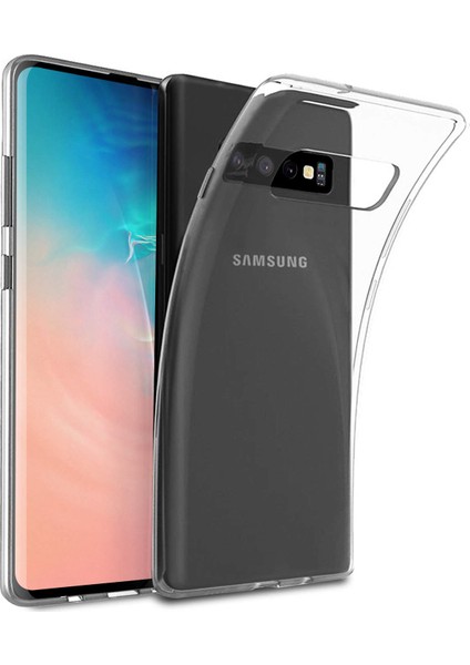 Samsung Galaxy S10 Plus Şeffaf Esnek Silikon Kılıf Kamera Korumalı