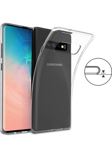 Samsung Galaxy S10 Plus Şeffaf Esnek Silikon Kılıf Kamera Korumalı