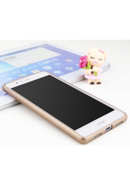 Huawei P9 Lite 2016 Mat Silikon Kılıf Slim Fit Simple Case Altın + Ekran Koruyucu Cam modelleri
