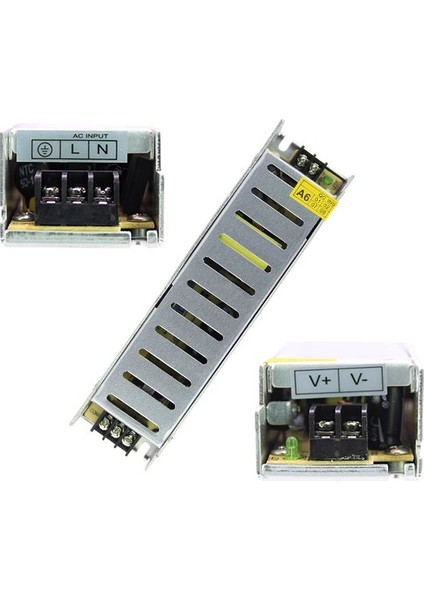 12V-5A Slim Kasa Metal Adaptör (158X40X30)