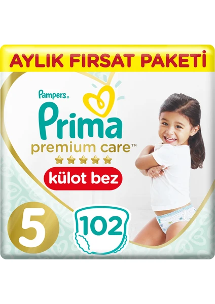 Premium Care Külot Bebek Bezi 5 Beden 102 Adet Aylık Fırsat Paketi