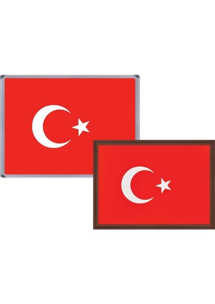 Türk Bayrağı (Alüminyum Çerçeve) 21 x 30
