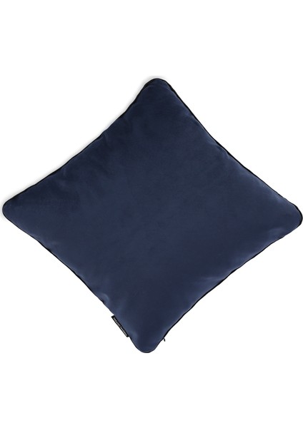 Biyeli Kırlent Yastık Kılıfı Lacivert 44x44