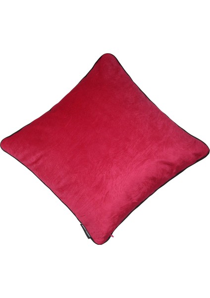 Biyeli Kırlent Yastık Kılıfı Pembe 44X44