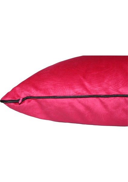 Biyeli Kırlent Yastık Kılıfı Pembe 44X44 modelleri