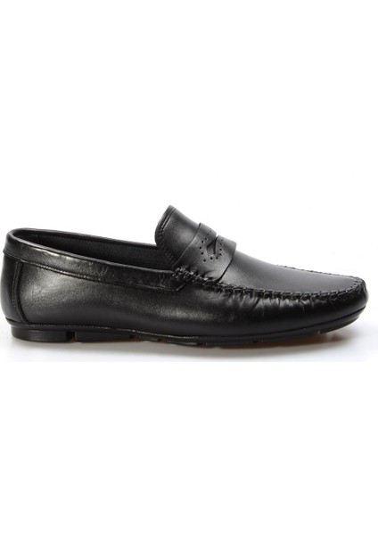 Hakiki Deri Siyah Erkek Loafer Ayakkabı 858ma410