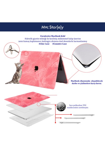 Macbook Pro Kılıf 13inç Fabric (2016/2019 yılı Cihazı) A1706 A1708 A1989 A2159 ile Uyumlu
