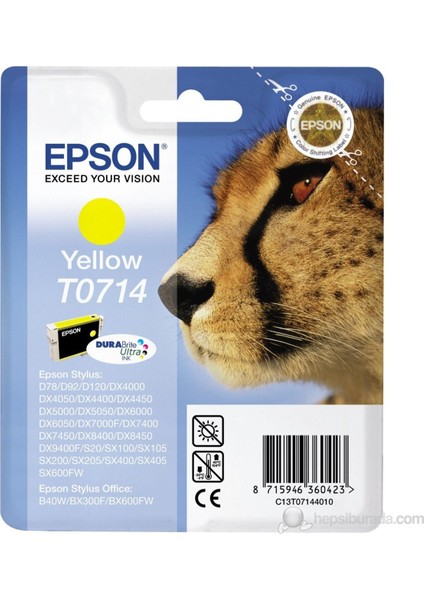 T0714 Sarı Kartuş