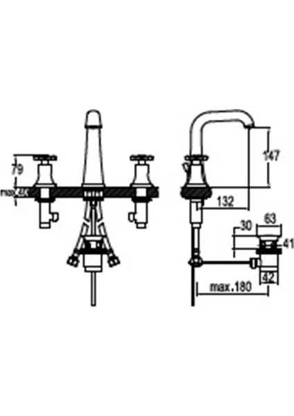 Saraylı Lavabo Bataryası 3 Delikli fiyatları