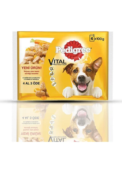 Pouch Et Çeşitleri Yaş Köpek Maması 4'lü 100 Gr x 13 Adet