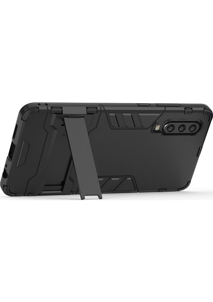 Huawei P30 Alfa Serisi Armor Standlı Koruma Kılıf - Siyah