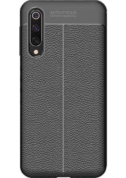 Xiaomi Mi 9 Leather Tpu Silikon Kılıf - Siyah