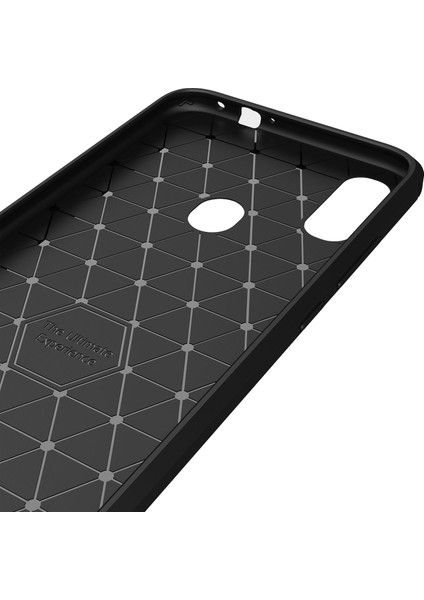 Xiaomi Redmi Note 7 Pro Brushed Carbon Fiber Silikon Kılıf - Siyah