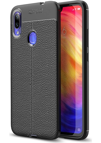 Xiaomi Redmi Note 7 Leather Tpu Silikon Kılıf - Siyah