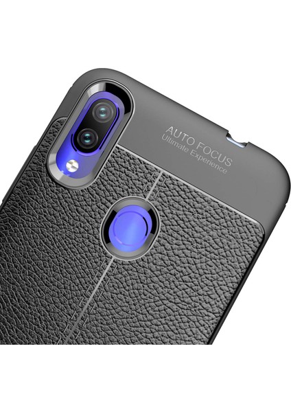 Xiaomi Redmi Note 7 Leather Tpu Silikon Kılıf - Siyah