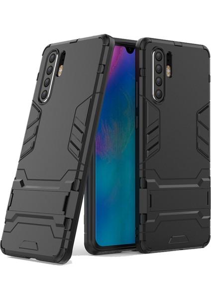 Huawei P30 Pro Alfa Serisi Armor Standlı Koruma Kılıf - Siyah