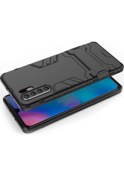 Huawei P30 Pro Alfa Serisi Armor Standlı Koruma Kılıf - Siyah