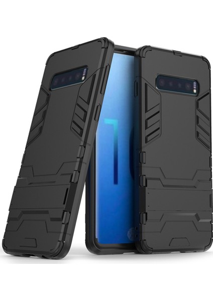 Samsung Galaxy S10 Alfa Serisi Armor Standlı Koruma Kılıf - Siyah