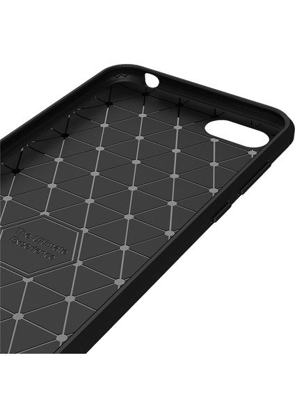 Huawei Y5 2018 Brushed Carbon Fiber Silikon Kılıf - Siyah