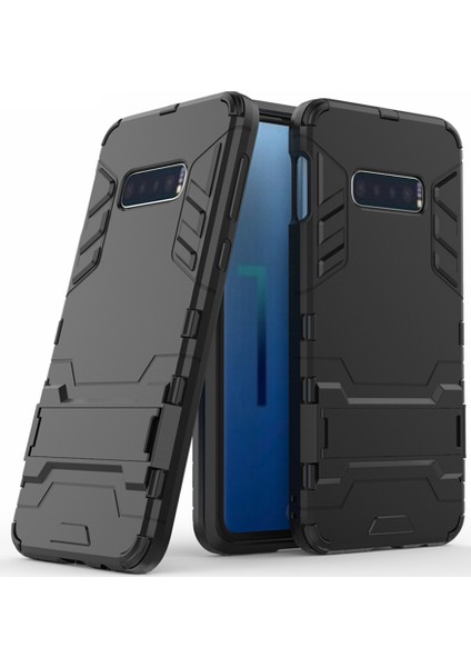 Samsung Galaxy S10E Alfa Serisi Armor Standlı Koruma Kılıf - Siyah