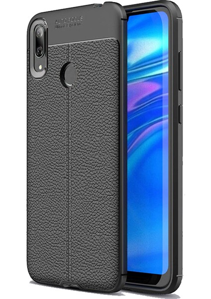 Huawei P Smart 2019 Leather Tpu Silikon Kılıf - Siyah