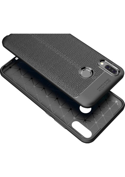 Huawei P Smart 2019 Leather Tpu Silikon Kılıf - Siyah