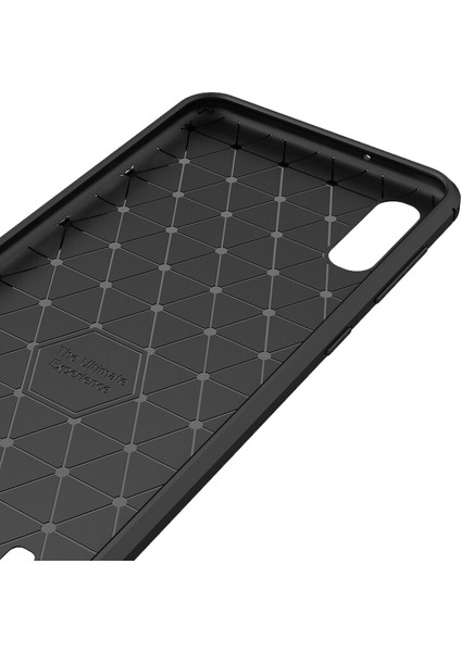 Samsung Galaxy M10 Brushed Carbon Fiber Silikon Kılıf - Siyah