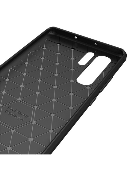 Huawei P30 Pro Brushed Carbon Fiber Silikon Kılıf - Siyah