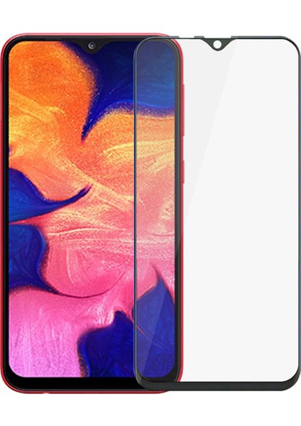 Samsung Galaxy M10 Tam Kaplayan Çerçeveli Tempered Ekran Koruyucu - Siyah