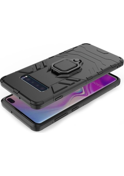Samsung Galaxy S10 Plus Batman Serisi Yüzük Standlı Armor Kılıf - Siyah modelleri